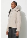 Péřová bunda Woolrich dámská, béžová barva, zimní