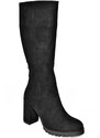 Fox Shoes R518911402 Women's Black Suede Thick Heeled Boots