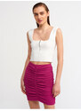 Dilvin 80300 Pleated Mini Skirt-magenta