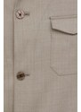 Vlněná košile Michael Kors béžová barva, regular, s klasickým límcem