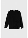 Dětská bavlněná mikina Calvin Klein Jeans černá barva, hladká