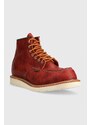 Kožené boty Red Wing Moc Toe pánské, červená barva, 8864