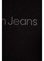 Dětská mikina Calvin Klein Jeans černá barva, s aplikací