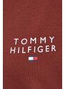 Tričko s dlouhým rukávem Tommy Hilfiger hnědá barva