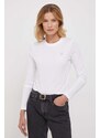 Bavlněné tričko s dlouhým rukávem Calvin Klein Jeans bílá barva