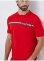 Bavlněné tričko Tommy Hilfiger červená barva, s potiskem