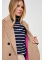 Kabát s příměsí vlny MAX&Co. hnědá barva, přechodný, oversize