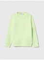 Dětská mikina Calvin Klein Jeans zelená barva, hladká