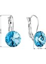 JSB Náušnice modré Rivoli se Swarovski Elements Aqua 12 mm