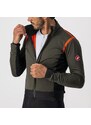 Castelli - zateplená bunda alpha ros 2 military green/fiery red-silver gray