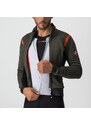 Castelli - zateplená bunda alpha ros 2 military green/fiery red-silver gray