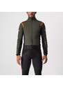 Castelli - zateplená bunda alpha ros 2 military green/fiery red-silver gray