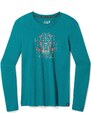 Dámské tričko s dlouhým rukávem Smartwool W Floral Tundra Graphic Long Sleeve Tee Emerald green