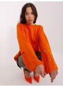 Fashionhunters Oranžový oversize svetr s širokými rukávy