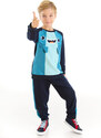 Denokids Shark Navy Blue Boy's Tracksuit Set