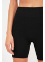 Trendyol Black Seamless/Seamless Knitted Sports Shorts Tights