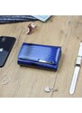 Dámská kožená lakovaná peněženka modrá - Gregorio Larrisa modrá