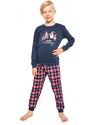 Pyjamas Cornette Kids Boy 593/122 Gnomes length/r Christmas 86-128 navy blue