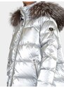 Luxusní péřová bunda s kapucí a liščím límcem ROCKANDBLUE MEMPHIS 66 cm