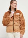 Péřová bunda The North Face dámská, béžová barva, zimní