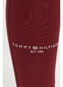 Legíny Tommy Hilfiger dámské, vínová barva, hladké