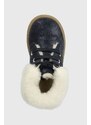Dětské semišové zimní boty Pom D'api TRIX FUR G tmavomodrá barva
