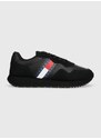 Kožené sneakers boty Tommy Jeans TJM MODERN RUNNER černá barva, EM0EM01316