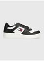 Kožené sneakers boty Tommy Jeans TJM RETRO BASKET ESS černá barva, EM0EM01395