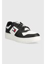 Kožené sneakers boty Tommy Jeans TJM RETRO BASKET ESS černá barva, EM0EM01395