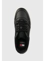 Kožené sneakers boty Tommy Jeans TJM VULCANIZED FOXING FLAG černá barva, EM0EM01313