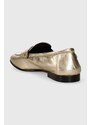 Kožené mokasíny Tommy Hilfiger ESSENTIAL GOLDEN LOAFER dámské, zlatá barva, na plochém podpatku, FW0FW07864