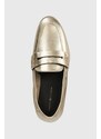 Kožené mokasíny Tommy Hilfiger ESSENTIAL GOLDEN LOAFER dámské, zlatá barva, na plochém podpatku, FW0FW07864