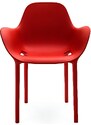 VONDOM Červená plastová jídelní židle SABINAS