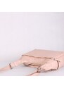 Růžová dámská kožená kabelka Rasen