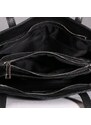 Černé dámské kožené kabelky s 3 komorami Seneti