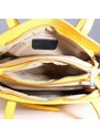 Žluté dámské letní kožené kabelky s 3 komorami Seneti