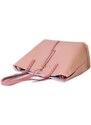 Dámské růžové kožené kabelky z Itálie shopperky Luveti