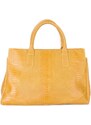 Dámské velké prostorné kožené kabelky žluté Bernardeta
