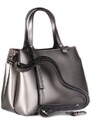 Luxusní kožené kabelky Vera Pelle Marilin silně stříbrné