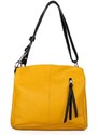 Dámská kožená kabelka Astrid žlutá s černou