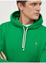 Mikina Polo Ralph Lauren pánská, zelená barva, s kapucí, hladká