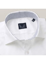 Willsoor Pánská bílá košile slim fit s modrým kontrastním zdobením 15782