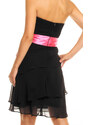 Společenské šaty korzetové značkové MAYAADI s mašlí a sukní s volány černé - Černá - MAYAADI