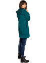 BE B054 Mikina s kapucí nadměrné velikosti na zip - zelená