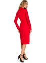 STYLOVE S136 Šifonové pouzdrové šaty s dlouhými rukávy - červené