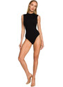 M697 High neck sleeveless bodysuit - black