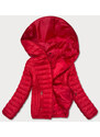 S'WEST Červená dámská prošívaná bunda s kapucí (B0123-4)
