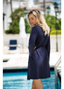 DKaren Housecoat Fibi Navy Blue