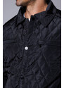 J.STYLE Černá pánská prošívaná bunda s límcem (58M13080-392)