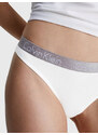 Dámská tanga Thong Radiant Cotton 000QD3539E100 bílá - Calvin Klein